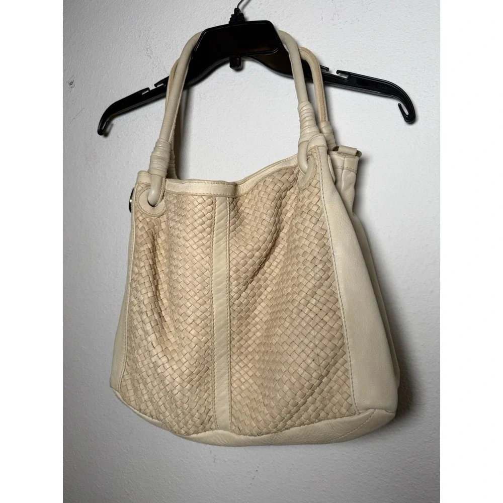 Sundance Women's Handbag‎ Cream Genuine Leather Boho Purse Made In Italy